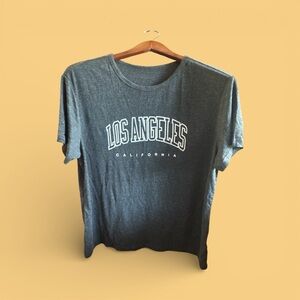 SHEIN Women’s XL Gray Los Angeles California Graphic T-Shirt Casual Tee Shirt
